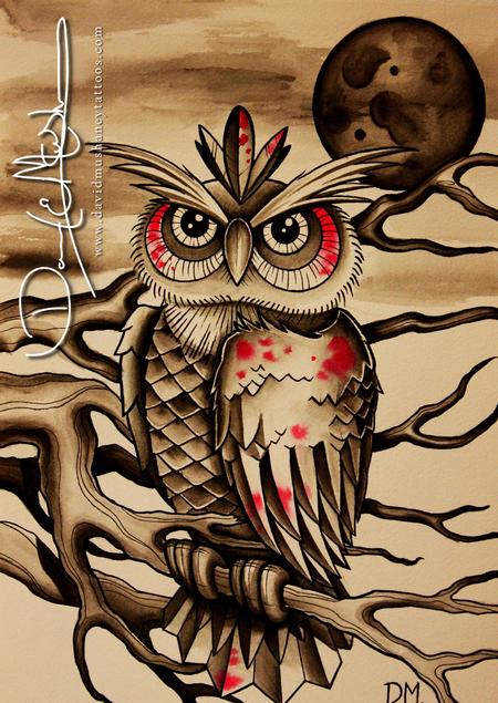 Tattoos - Owl Watercolor - 71858